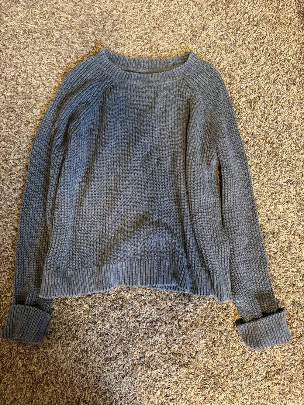 Abercrombie & Fitch Gray Ribbed Crewneck Sweater